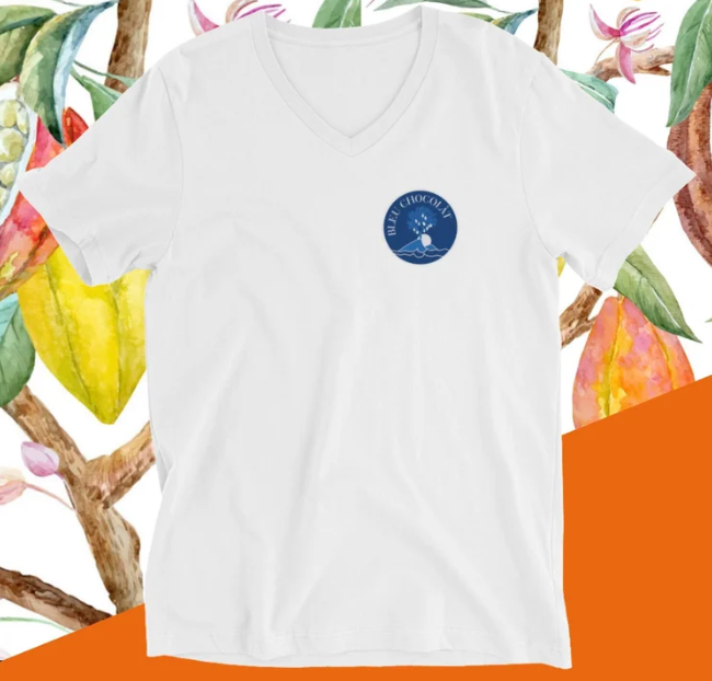 Chocolate Love & Happiness V-Neck Tee